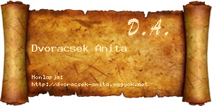 Dvoracsek Anita névjegykártya