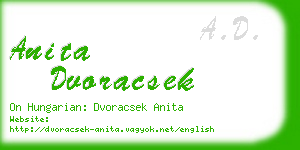 anita dvoracsek business card